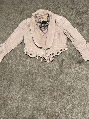 River Island Pale Pink Cropped Shawl-Collar Jacket